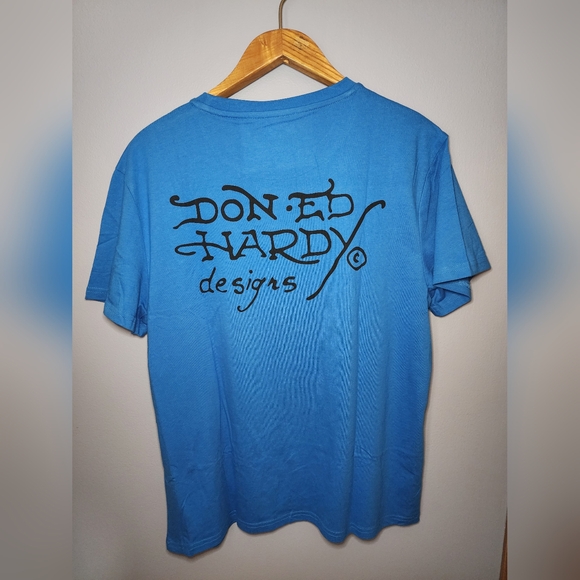 Ed Hardy Skull Hat Dice Rhinestone T-Shirt - Men's Size L - NWT - Picture 2 of 6